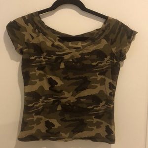 Khaki short sleeve top